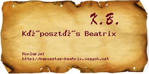 Káposztás Beatrix névjegykártya