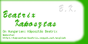 beatrix kaposztas business card